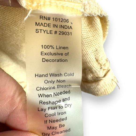 4 for $40 SALE! Soft Surroundings Linen Top w/Sequin Details, Cream, Size XS - Picture 7 of 10